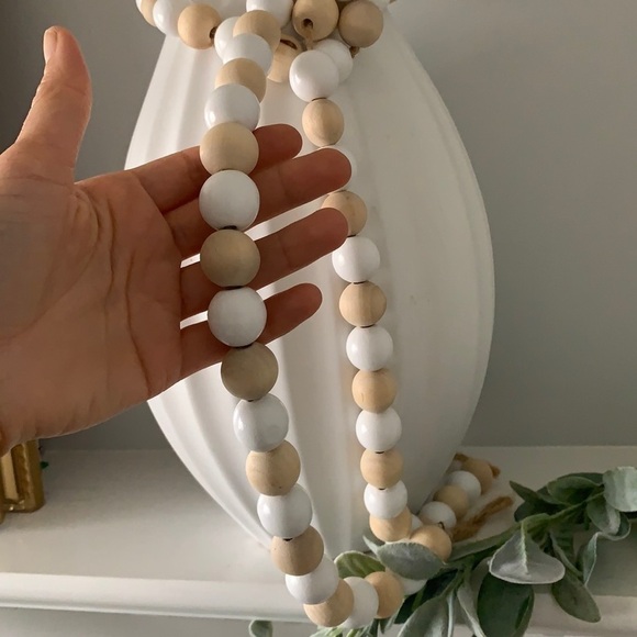 Beaded garland two tones rustic farmhouse boho style mental home decor 6 Ft‎ - Picture 4 of 9